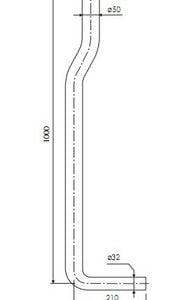 Tubo Descarga OLI 50x32 H1000 a 15º (s/emenda)