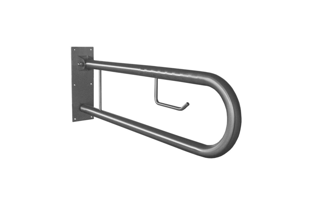 Barra Apoio Rebativel Inox 304 C/Porta Rolos 83x22 D35 - Image 1