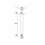 Haste de chuveiro de teto cromada - Image 2