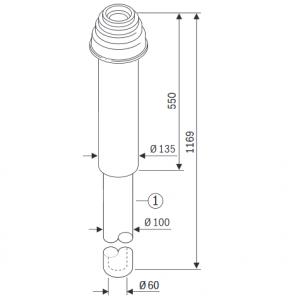 Kit Saida Vertical p/a caldeira condensação 60/100 BOSCH