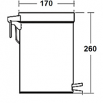 Balde de lixo c/tampa e pedal inox (5L) - Image 2