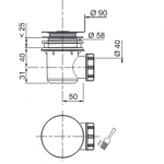 Válvula Base Duche TURBILHÃO crom 40x90 (D60) WIRQUIN - Image 2