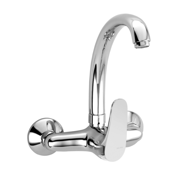 Monocomando de lava loiça à parede, bica superior giratória - Bruma Mustang 116 054 1CR