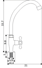 Torneira Balcão Bica Giratoria Cruzeta (Clássico) - Image 2