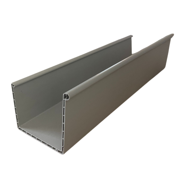 Caleira PVC Quadrada Dupla Parede TUBASA (4 metros) cinza claro