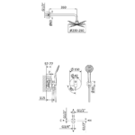 Sistema embutido de duche com chuveiro de parede Ø230 mm em ABS e kit de chuveiro mão Emotion - Bruma Lusitano 107 760 6CR - Image 2