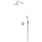 Sistema embutido de duche com chuveiro de parede Ø230 mm em ABS e kit de chuveiro mão Emotion - Bruma Lusitano 107 760 6CR
