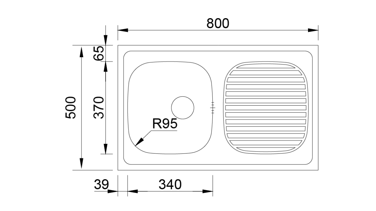 Lava Louça INOX Pousar N/P 80x50 (1C1E-sem valvula) - Image 2