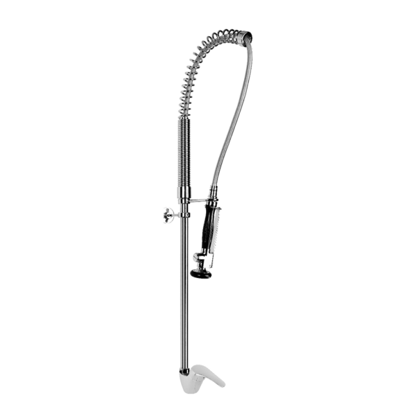 Monocomando Industrial Simples Balcão Lateral c/ Suporte de Parede Cromado