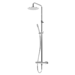Sistema de duche com braço ajustável, chuveiro de Ø230mm em ABS e rampa de duche - Bruma Leaf 167 650 1CR