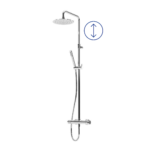 Sistema de duche com braço ajustável, chuveiro de Ø230mm em ABS e rampa de duche - Bruma Leaf 167 650 1CR - Image 3
