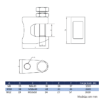 Fixador a viga fundição ferro galvanizado M8 - Image 2