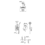 Sistema embutido de duche com chuveiro de tecto Ø230 mm em ABS e braço 100 mm e kit de chuveiro mão Emotion - Bruma Lusitano 107 560 3CR - Image 2