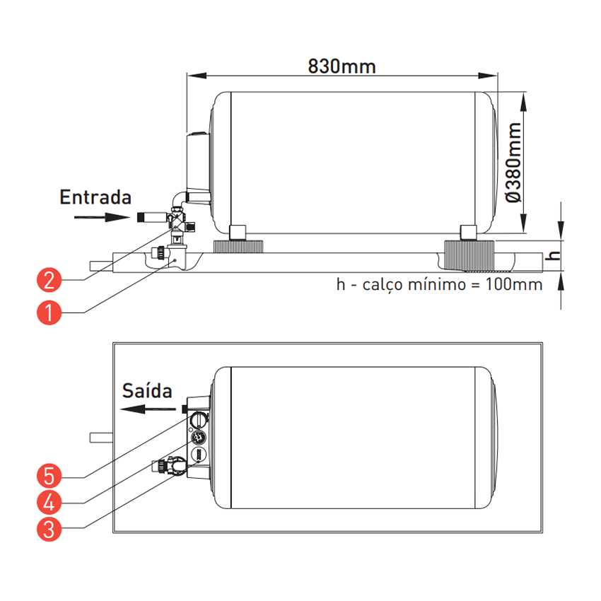 Termoacumulador 50L Videira Cobre – MULTI-F - 1200W x 230V Termoacumulador 50L Videira Cobre – MULTI-F - 1200W x 230V