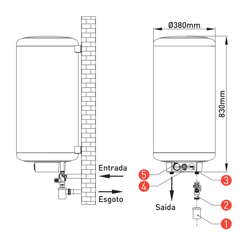 Termoacumulador 50L Videira Cobre – MULTI-F - 1200W x 230V Termoacumulador 50L Videira Cobre – MULTI-F - 1200W x 230V