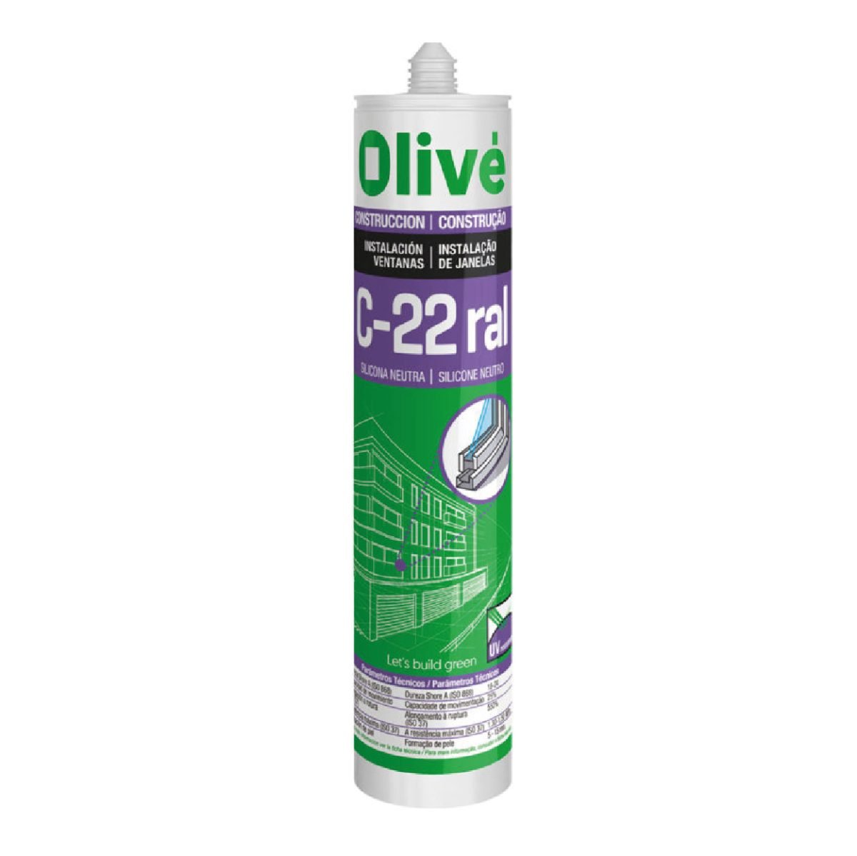 Silicone Neutro OLIVÉ Profissional C-22 Cinza 300ml