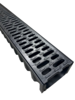 Canelete com grelha PP Preto 130x1000x80mm A-15