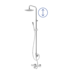 Sistema termostático de banheira com braço ajustável, chuveiro de Ø230mm em ABS e rampa de duche - Bruma Elo 138 472 1CR - Image 3