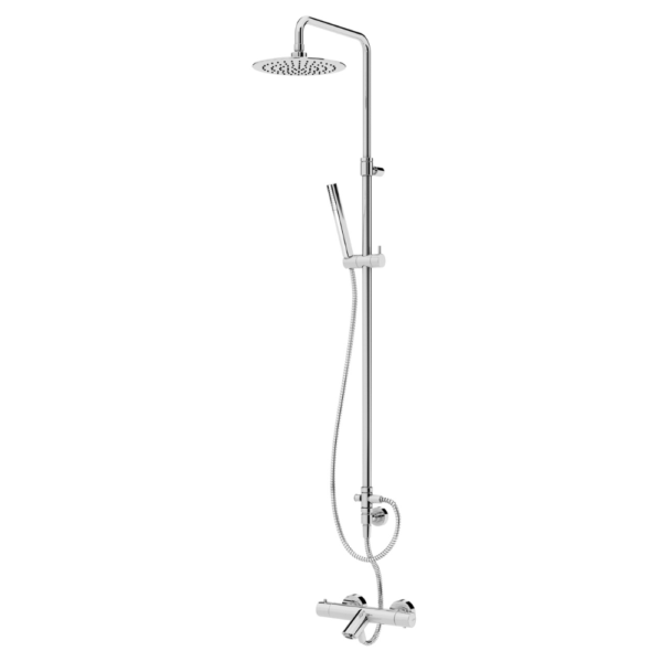Sistema termostático de banheira com braço ajustável, chuveiro de Ø230mm em ABS e rampa de duche - Bruma Elo 138 472 1CR