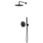 Sistema embutido de duche com chuveiro de parede Ø230 mm em ABS, kit de chuveiro mão Elo e Manípulo 2 - Bruma Leaf 167 720 2NS