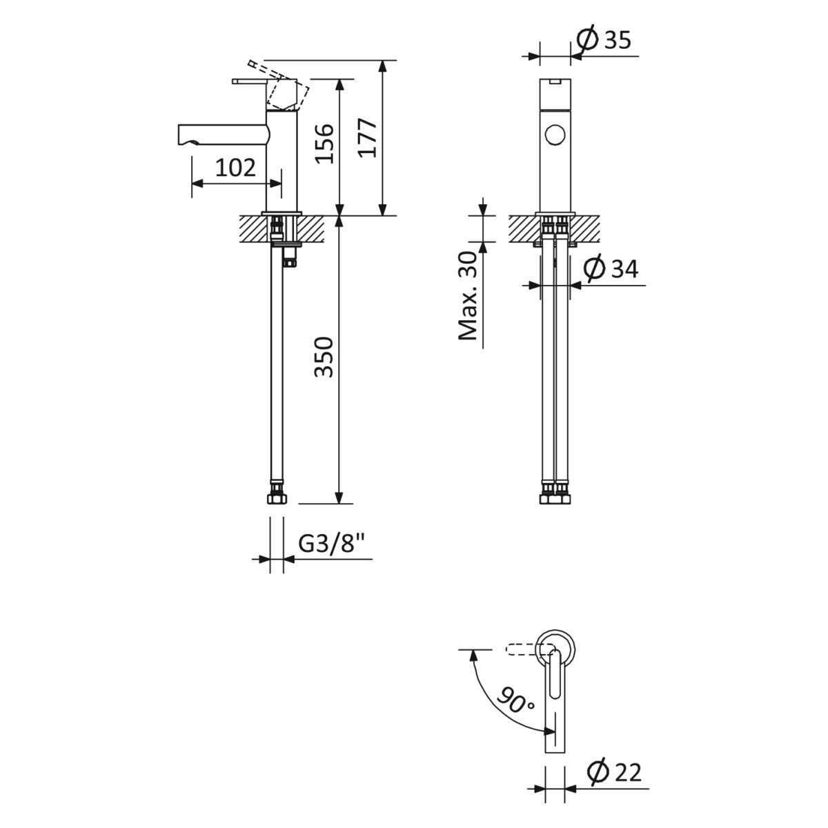 Monocomando de lavatório - Bruma Leaf 167 810 2NS - Image 2