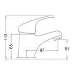 Monocomando Lavatório ZEUS cromado - Image 2