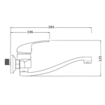 Monocomando lava loiça ZEUS parede bica inferior cromado - Image 2