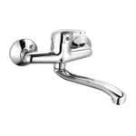 Monocomando lava loiça ZEUS parede bica inferior cromado