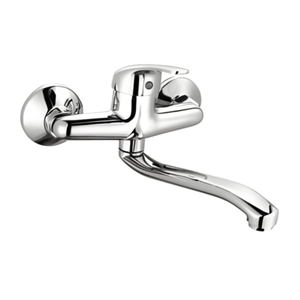 Monocomando lava loiça ZEUS parede bica inferior cromado