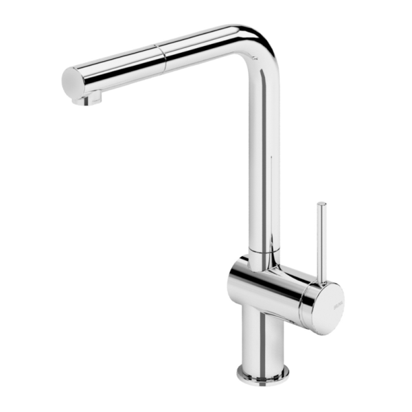 Monocomando de lava loiça, bica giratória, chuveiro extraível - Bruma Ginger 122 700 3CR