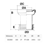 Calção de Sanita JIMTEN PVC 110/90(concent) S-390 - Image 2