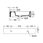Lavatório Suspenso VALADARES AVIZ 60 Branco (79701002C) - Image 3