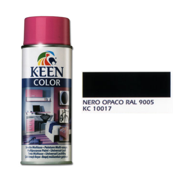 Tinta SPRAY KEEN RAL9005M PRETO FOSCO