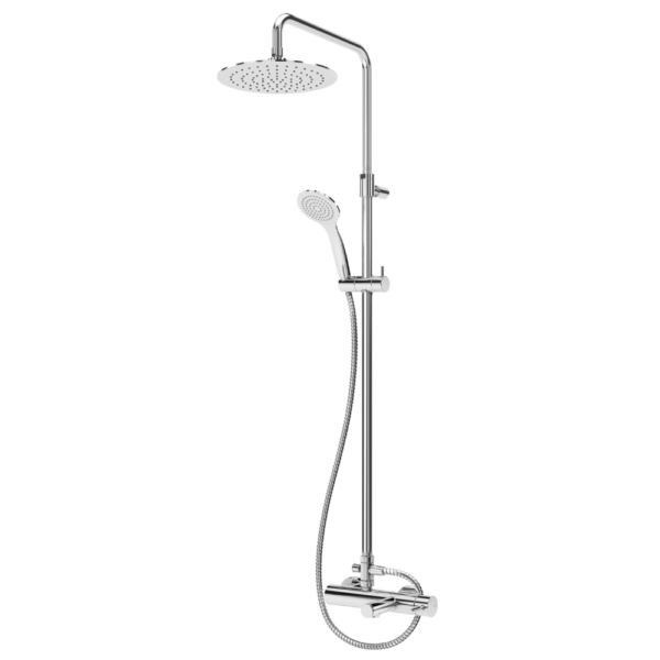 Sistema de banheira com braço ajustável, chuveiro de Ø230 mm em ABS e rampa de duche - Bruma Lusitano 107 260 6CR