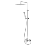 Sistema de duche com braço ajustável, chuveiro 200x200mm em ABS e rampa de duche - Bruma Linea 182 271 1CR