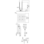 Sistema embutido de duche com chuveiro de tecto EasyFix 300x300 mm (Chuva) e chuveiro de mão separado Quadra - Bruma Linea 182 421 1CR - Image 2