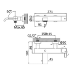 Monocomando de banheira - Bruma Breeze 168 030 1CR - Image 2