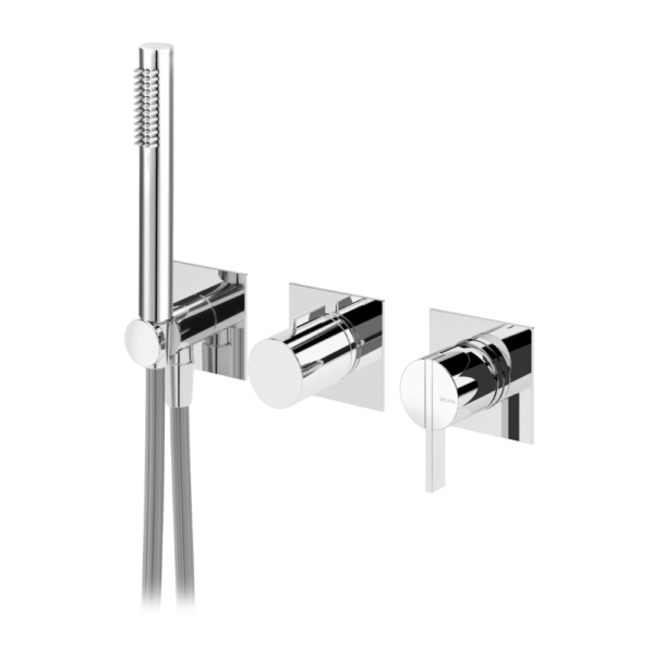 Monocomando embutido de 2 saídas, com chuveiro de mão - Bruma Breeze 168 200 1CR