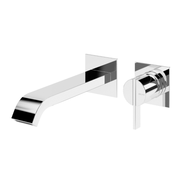 Monocomando de lavatório à parede, com 2 furos. - Bruma Breeze 168 230 1CR