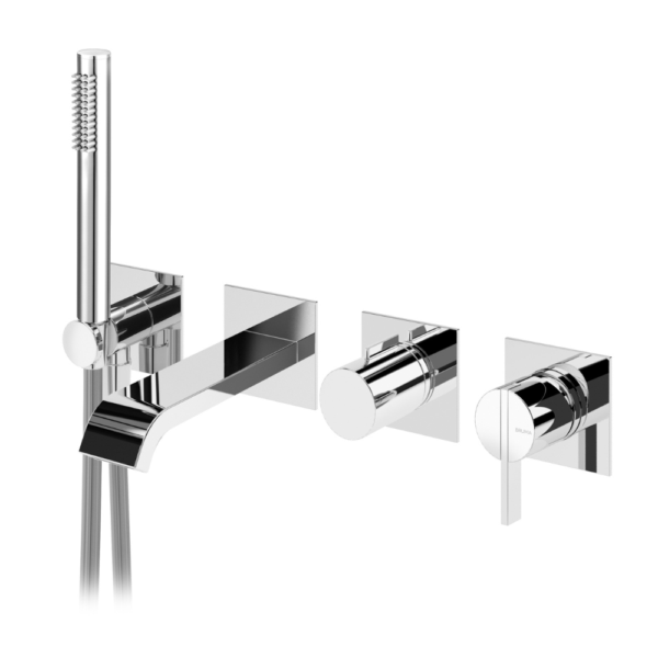 Monocomando embutido com bica Edge de banheira e chuveiro de mão - Bruma Breeze 168 460 1CR
