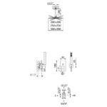 Sistema embutido de duche com chuveiro de tecto 200x200 mm em ABS e braço 100 mm e kit de chuveiro mão Quadra - Bruma Linea 182 564 1CR - Image 2