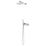 Sistema termostático embutido de duche com chuveiro de parede Ø250 mm e kit de chuveiro mão - VenusQ - Bruma Breeze 187 480 2CR