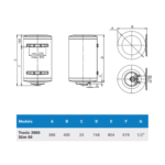 Termoacumulador 50L BOSCH Tronic 2000T Slim - Image 2