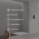 Painel de Duche Italbox LECI C Cromado - Painel Fixo (Vidro 8mm, Anti-Calcário) - Image 2