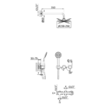 Sistema embutido de duche com chuveiro de parede Ø230 mm em ABS e kit de chuveiro mão Emotion - Bruma Lusitano 107 570 1CR - Image 2