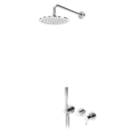 Sistema embutido de duche com chuveiro de parede Ø300 mm em Inox e kit chuveiro mão Elo - Bruma Leaf 167 361 9CR