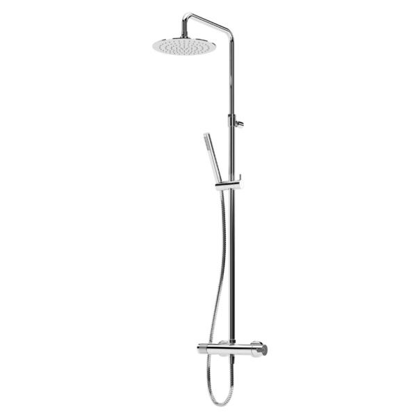 Sistema de Duche com braço ajustável, chuveiro de 300mm em inox e rampa de duche - Bruma Leaf 167 653 1CR