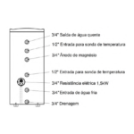 Depósito de Inércia 100L Ekallor TI em Inox 1,5kW - Image 4