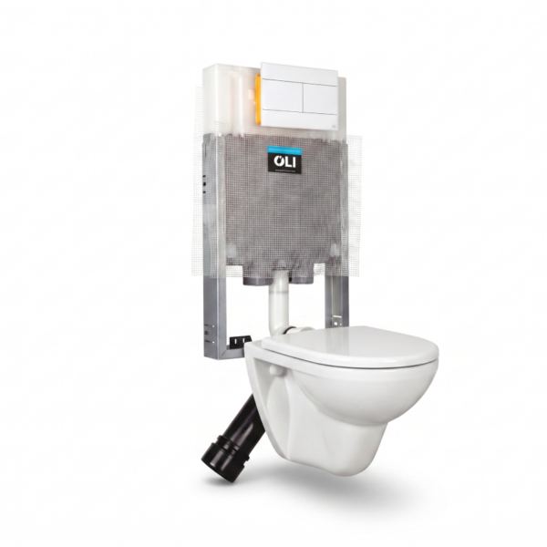 Conjunto de Sanita Suspensa Valadares Oceanus com Autoclismo Interior OLI80 Simflex e Comando Slim Branco Mate