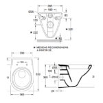 Conjunto de Sanita Suspensa Valadares Oceanus com Autoclismo Interior OLI80 Simflex e Comando Slim Branco Mate - Image 4